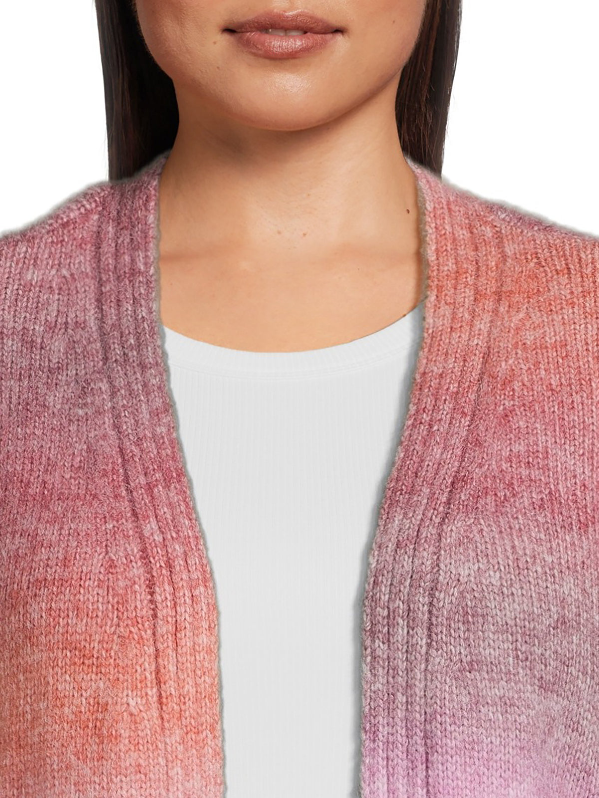Women's Plus Size Drop Shoulder Open Cardigan with Balloon Sleeves D1474