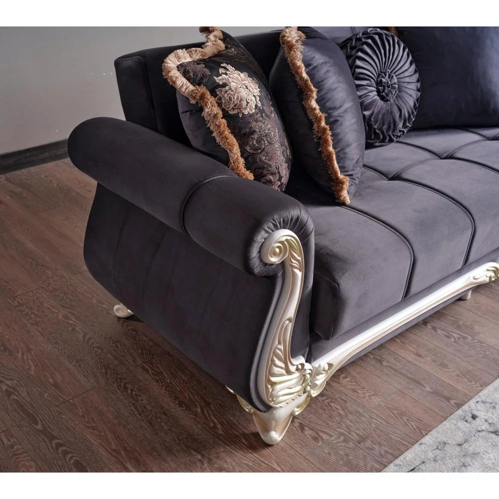 Anthracite Convertible Sleeper Loveseat O243520