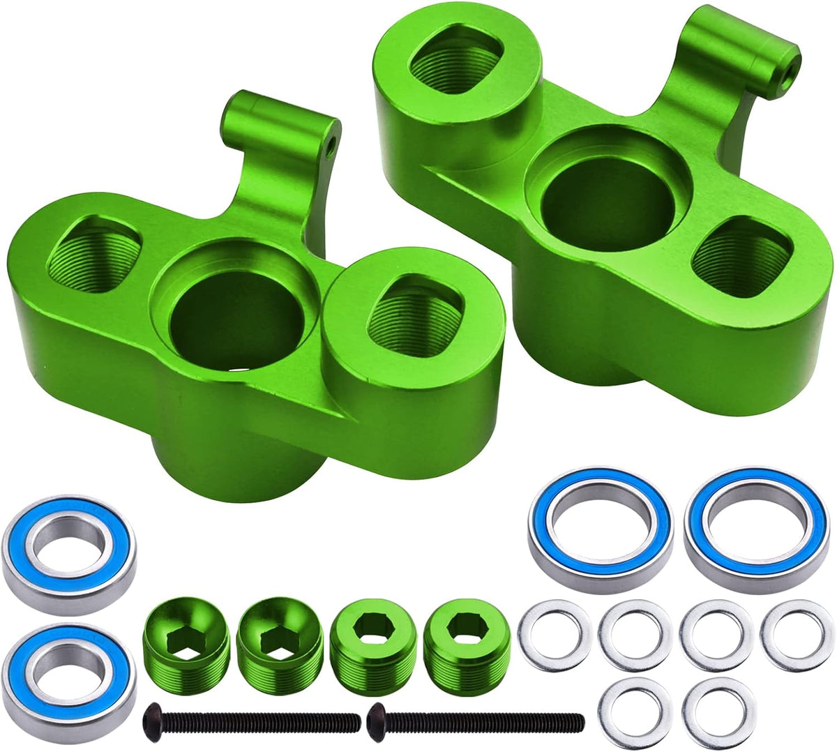 Aluminum Front Knuckles Steering Blocks with Bearings for 1/5 Scale RC Truck (Blue) E1298