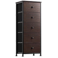 5 Drawer Faux Leather Dresser with Wooden Top M5205