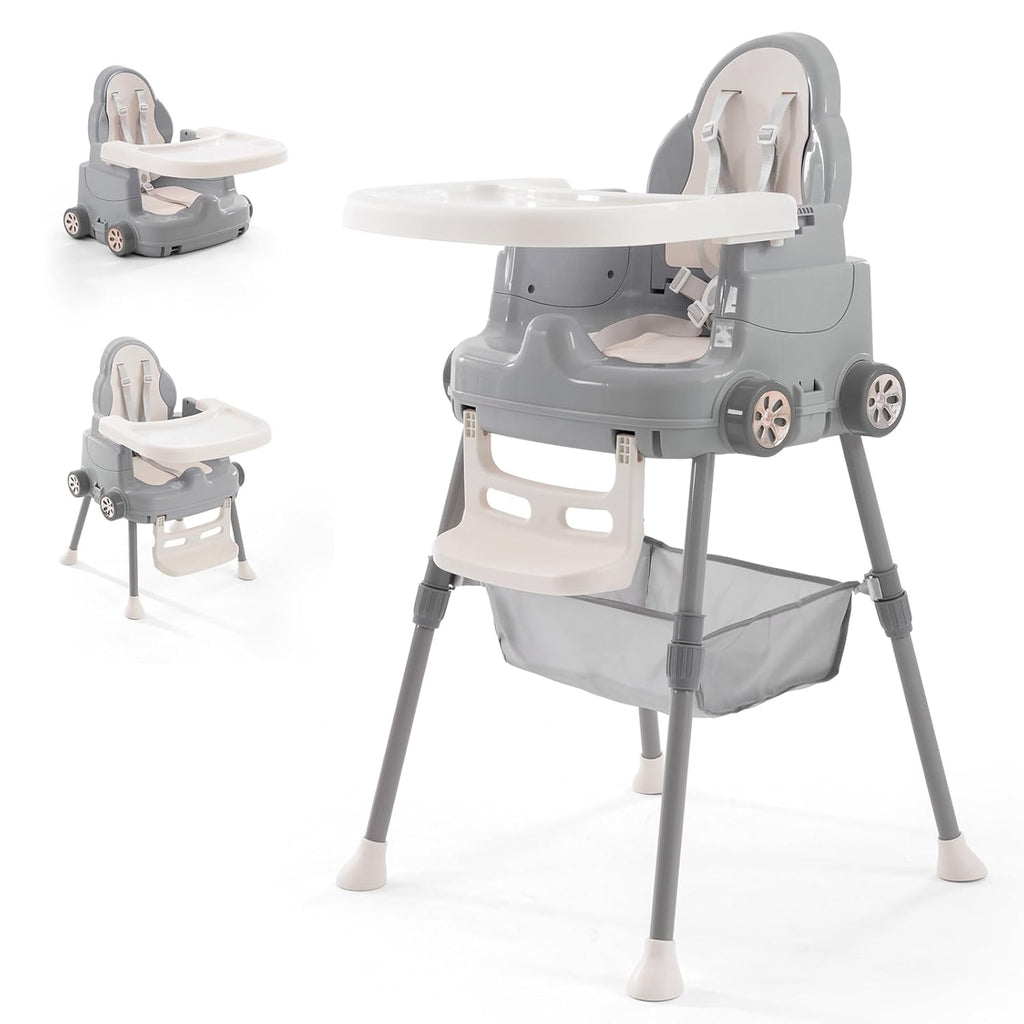 Deep Gray 3 in 1 Baby High Chair with 5-Point Harness H109710