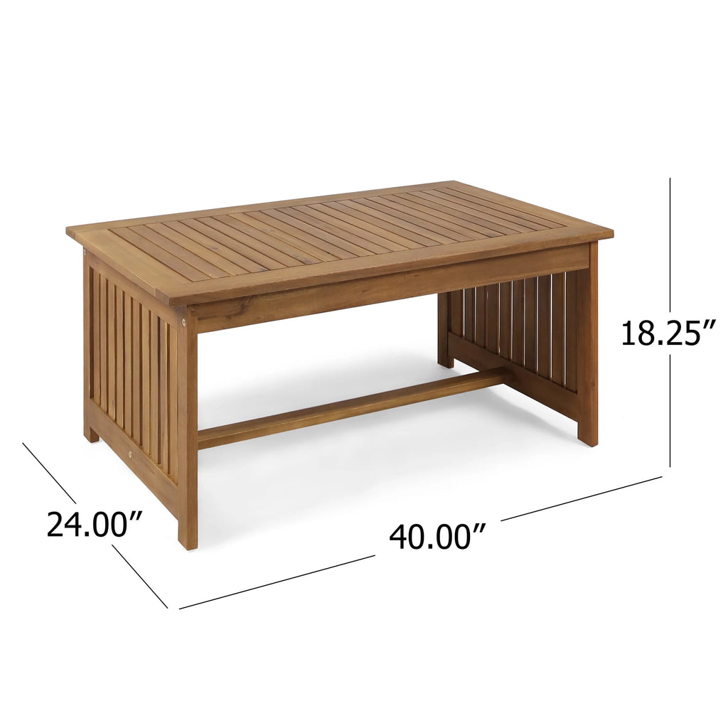 Brown Acacia Wood Outdoor Coffee Table D986013