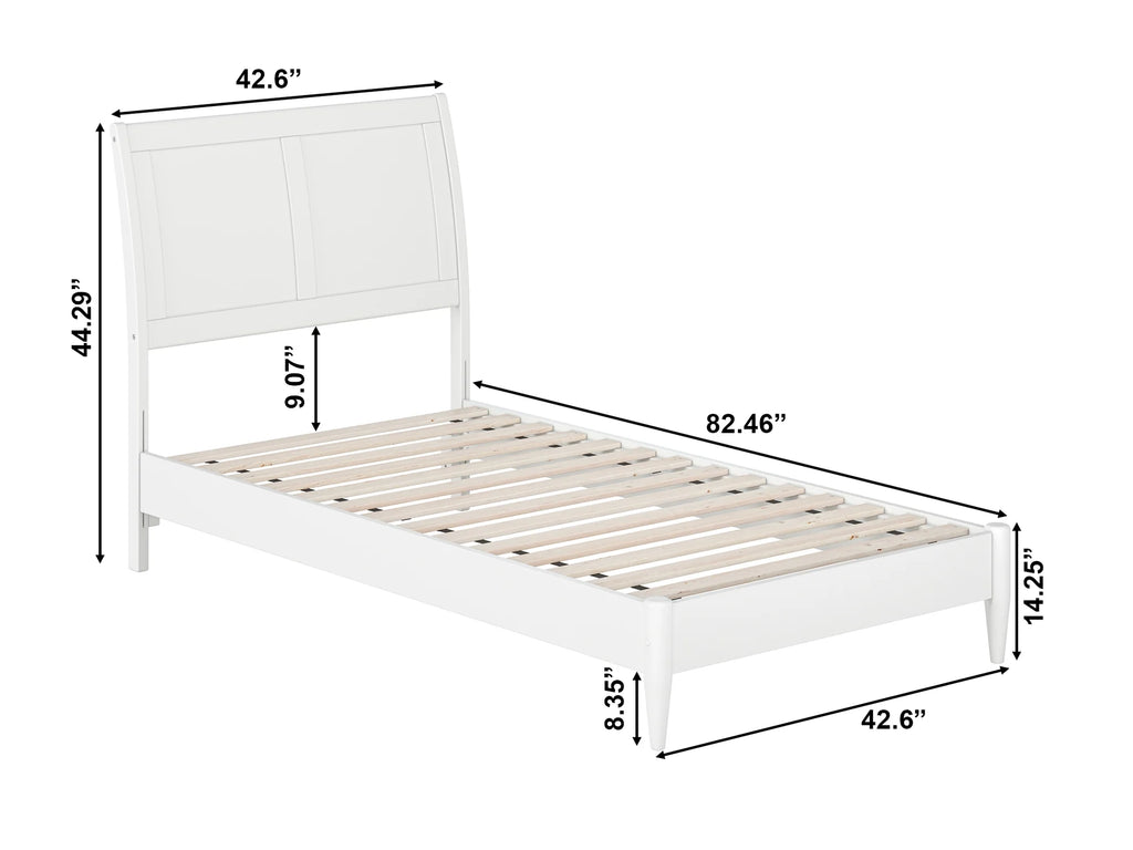 Twin Solid Wood Sleigh Platform Bed I650432