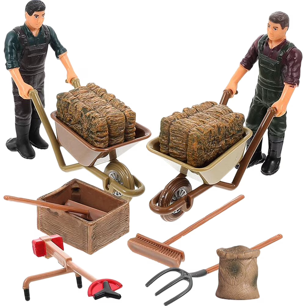 12pcs Miniature Plastic Farm Toy Figures W2213