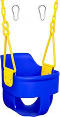 Blue Full Bucket Toddler Swing Seat with Plastic Coated Chains and Carabiners, Pack of 2 K34591