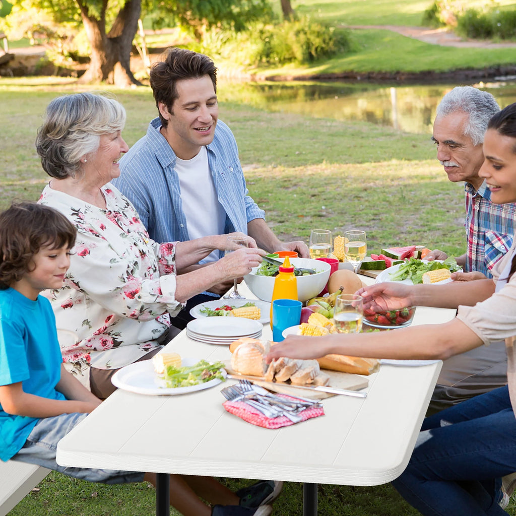 Folding Picnic Table Bench Set Grey O778383