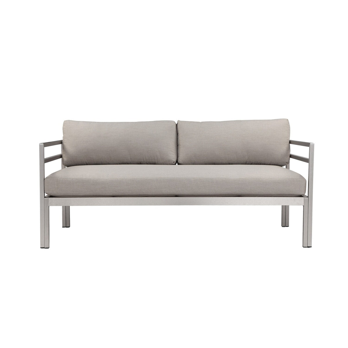 Gray Aluminum Frame Outdoor Sofa with Fabric Cushions T416126
