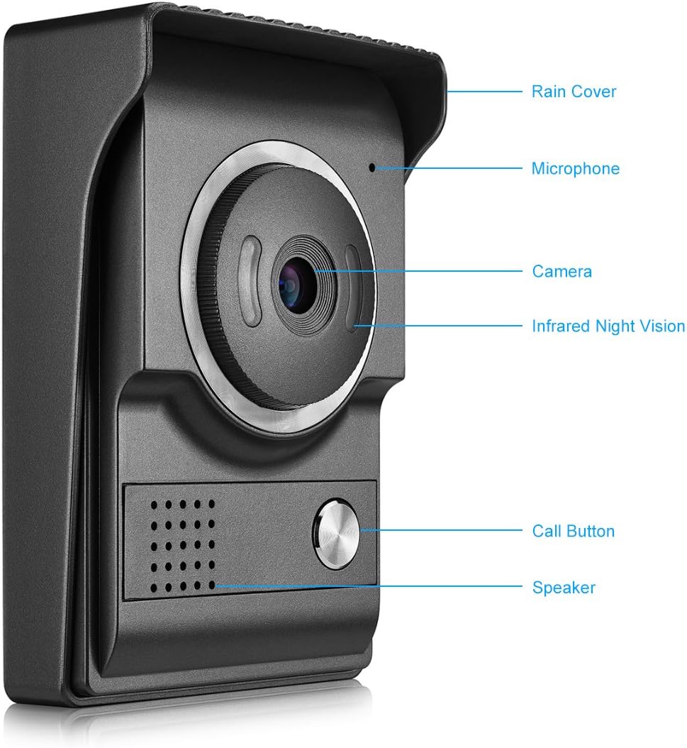 Wired 7 Inches Video Intercom System with HD Camera F317