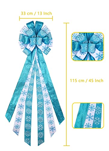 Christmas Tree Topper Bow with Snowflake Pattern X63861