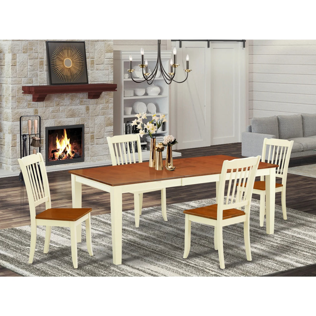 5 Piece Wood Dining Set with Slatted Chairs G57512