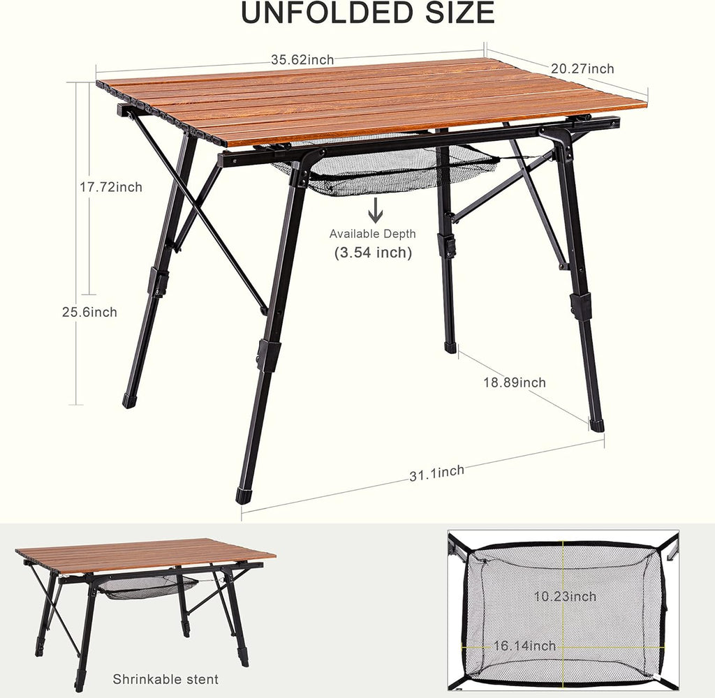 Folding Camping Table Aluminum with Mesh Layer L2594