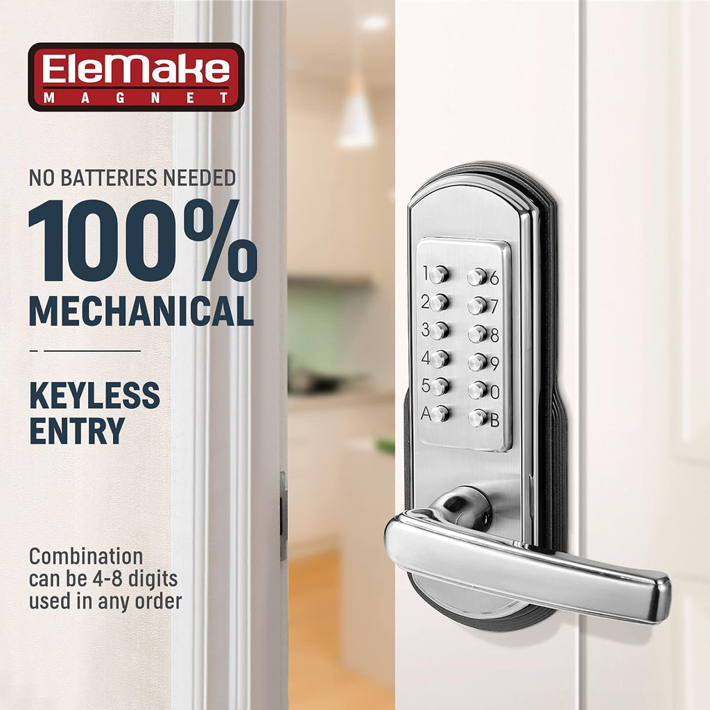 Keypad Door Lock with Handle Stainless Steel I35725