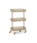 Cream Metal Three Tier Cart Y4662