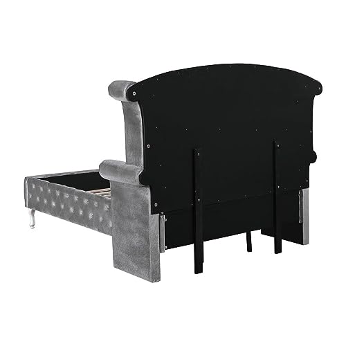 Grey Tufted Upholstered Eastern King Bed E952879