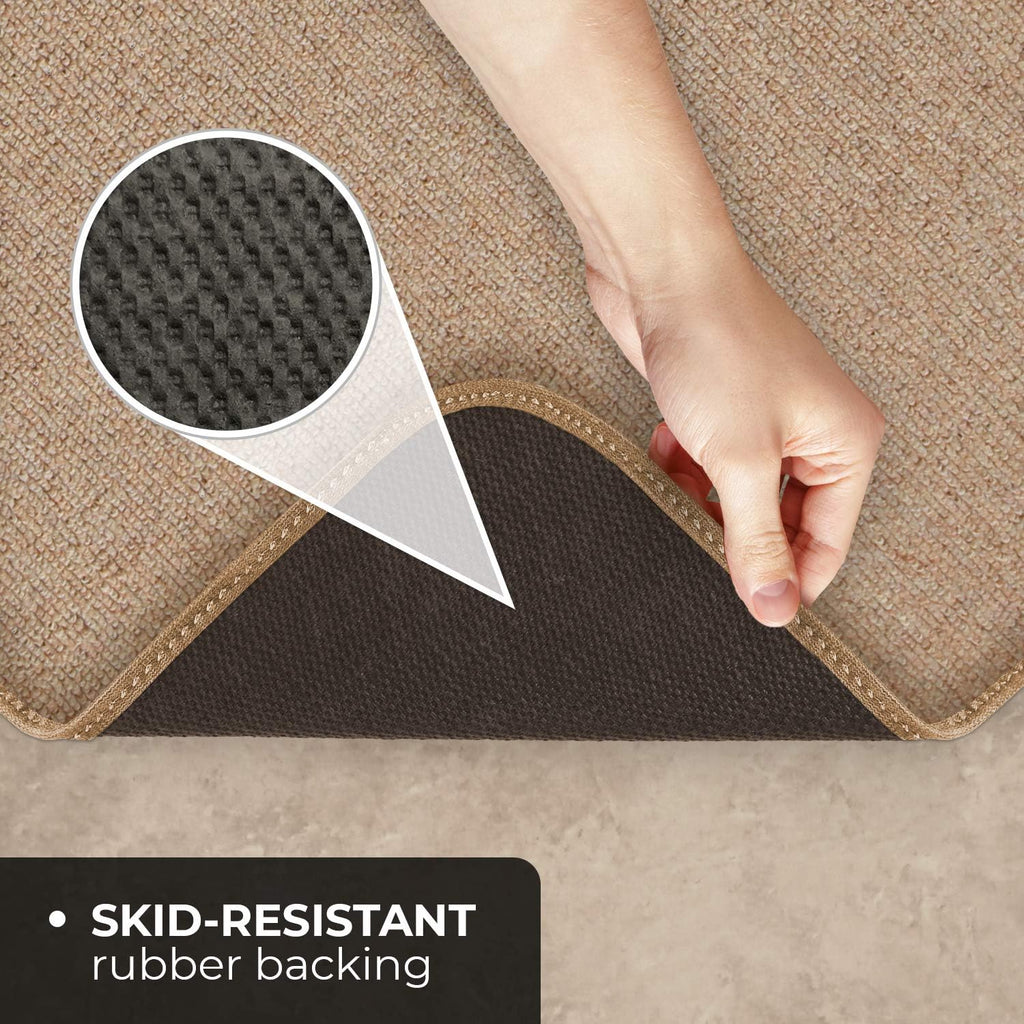 Skid-Resistant Carpet Runner Pebble Beige 14 Feet X 27 Inches R45806