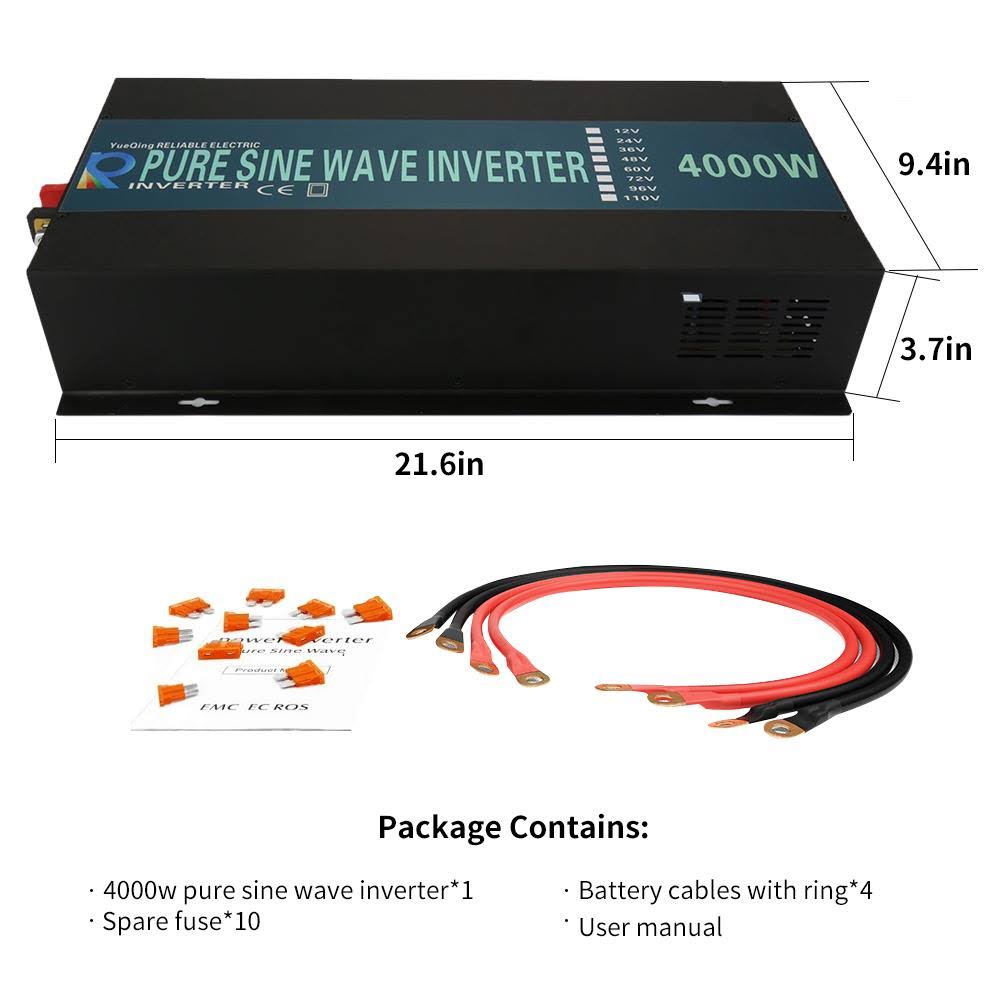 2000W 24V 120V Pure Sine Wave Power Inverter with Remote Control Switch Z990974