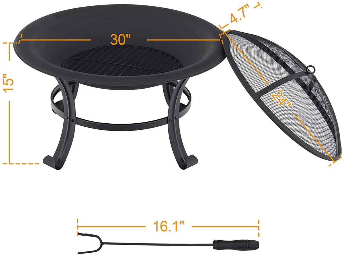 Black Metal Fire Pit Q86894