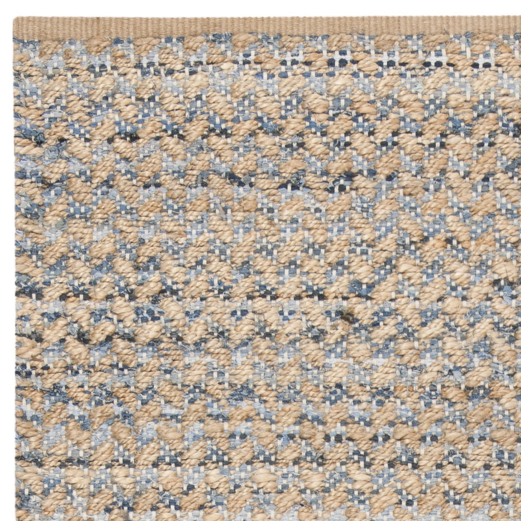 8' x 10' Blue Natural Jute Geometric Area Rug H917