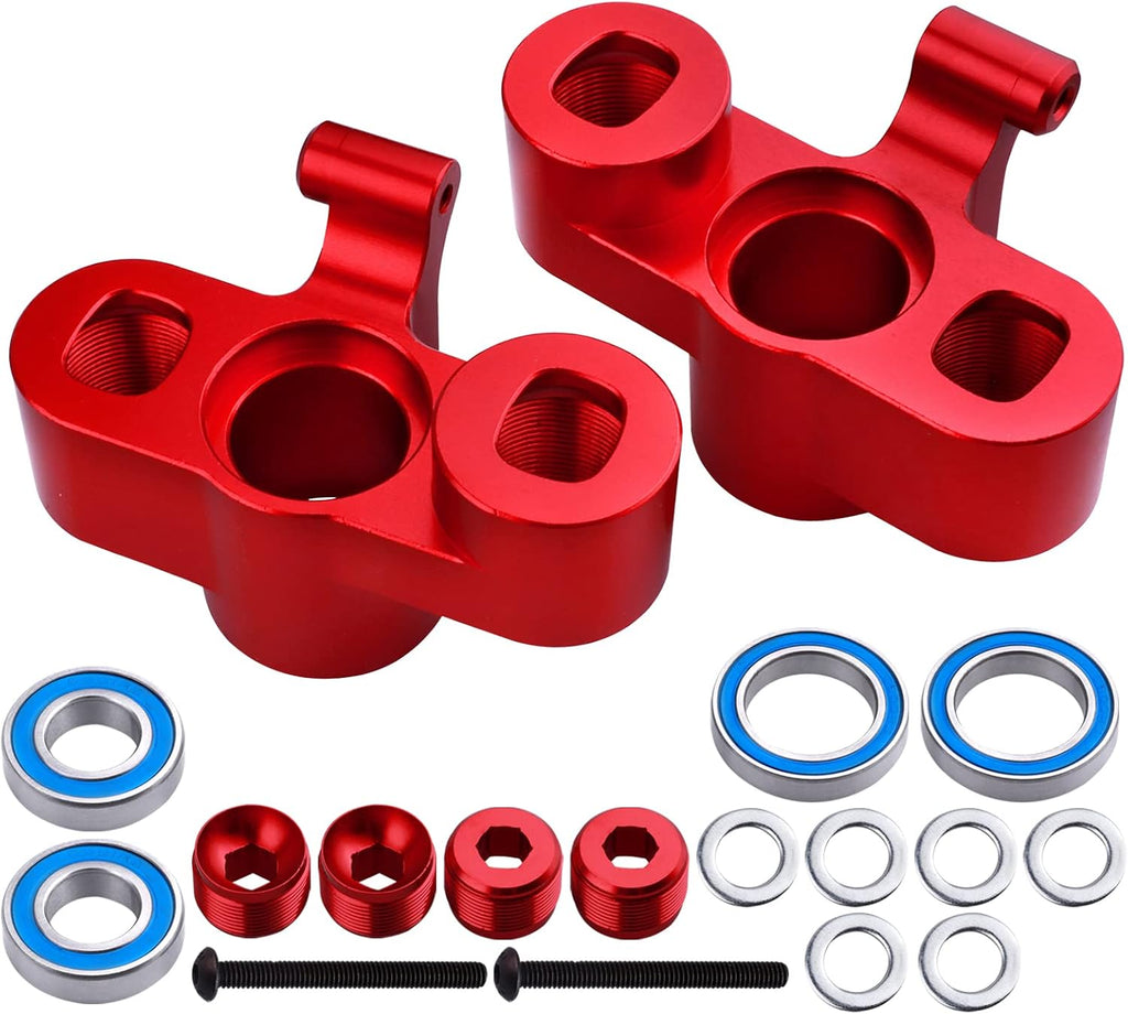 Aluminum Front Knuckles Steering Blocks with Bearings for 1/5 Scale RC Truck (Blue) E1298