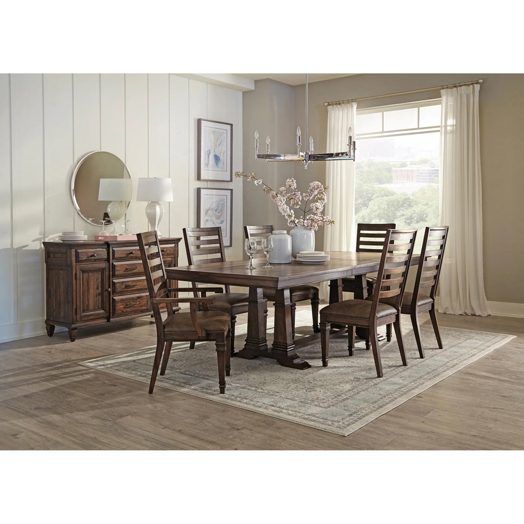 Ladder Back Arm Chairs Brown (Set of 2) O279195