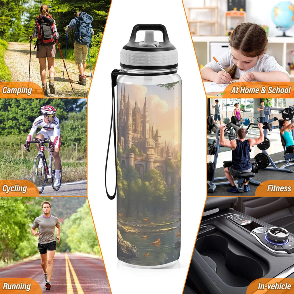 32oz Tritan Leakproof Clear Sports Water Bottle E216