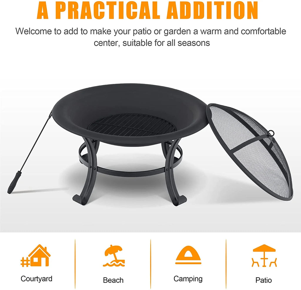 Black Metal Fire Pit Q86894