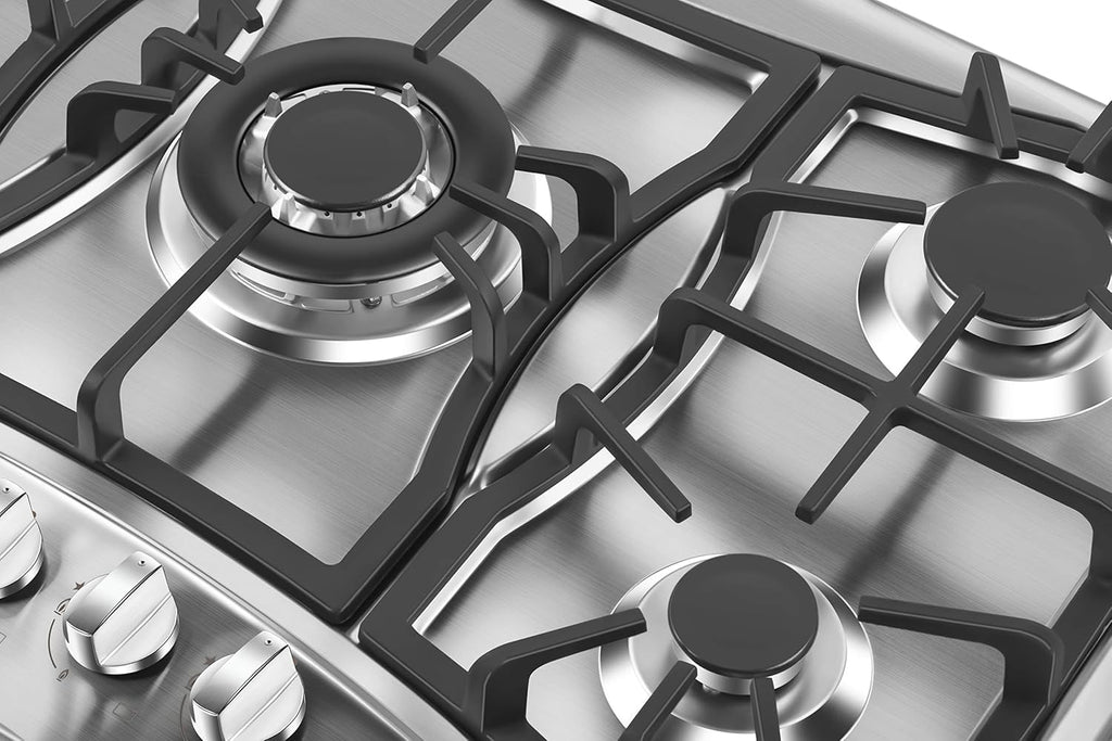 30 in. Stainless Steel Gas Cooktop with 5 Sealed Burners B15699