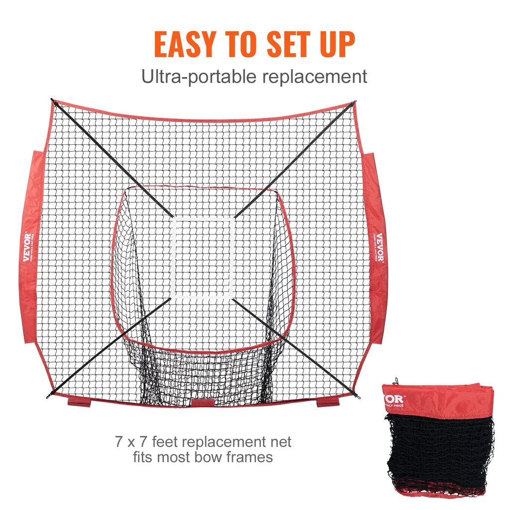 7x7 ft Baseball Softball Practice Net Hitting Batting Training Strike Zone A435