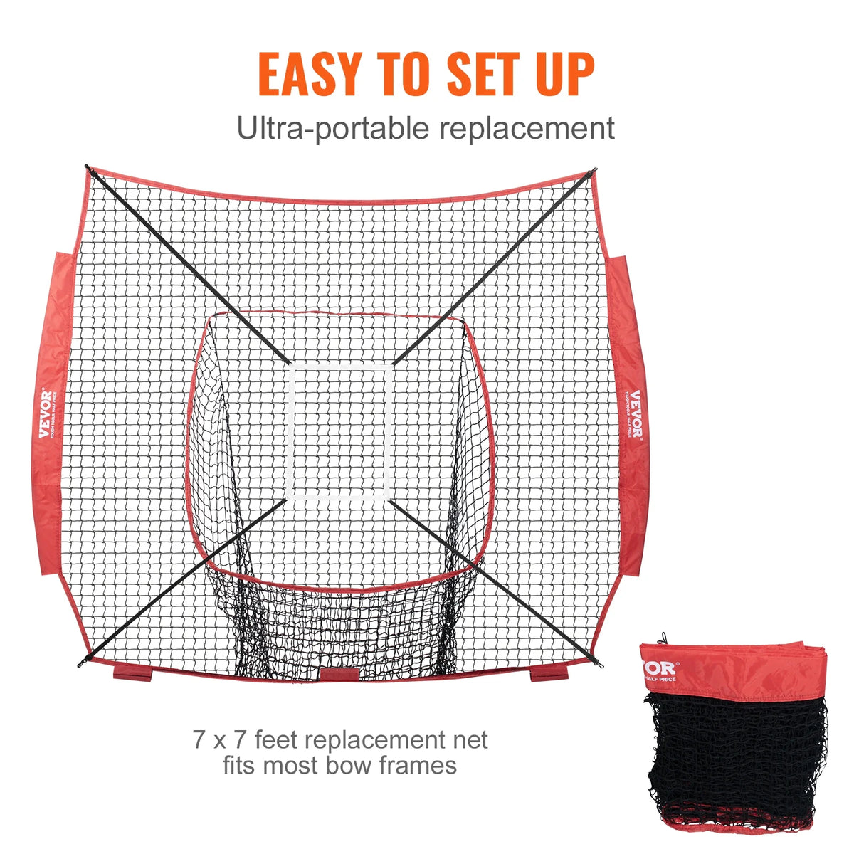 7x7 ft Baseball Softball Practice Net Hitting Batting Training Strike Zone A435