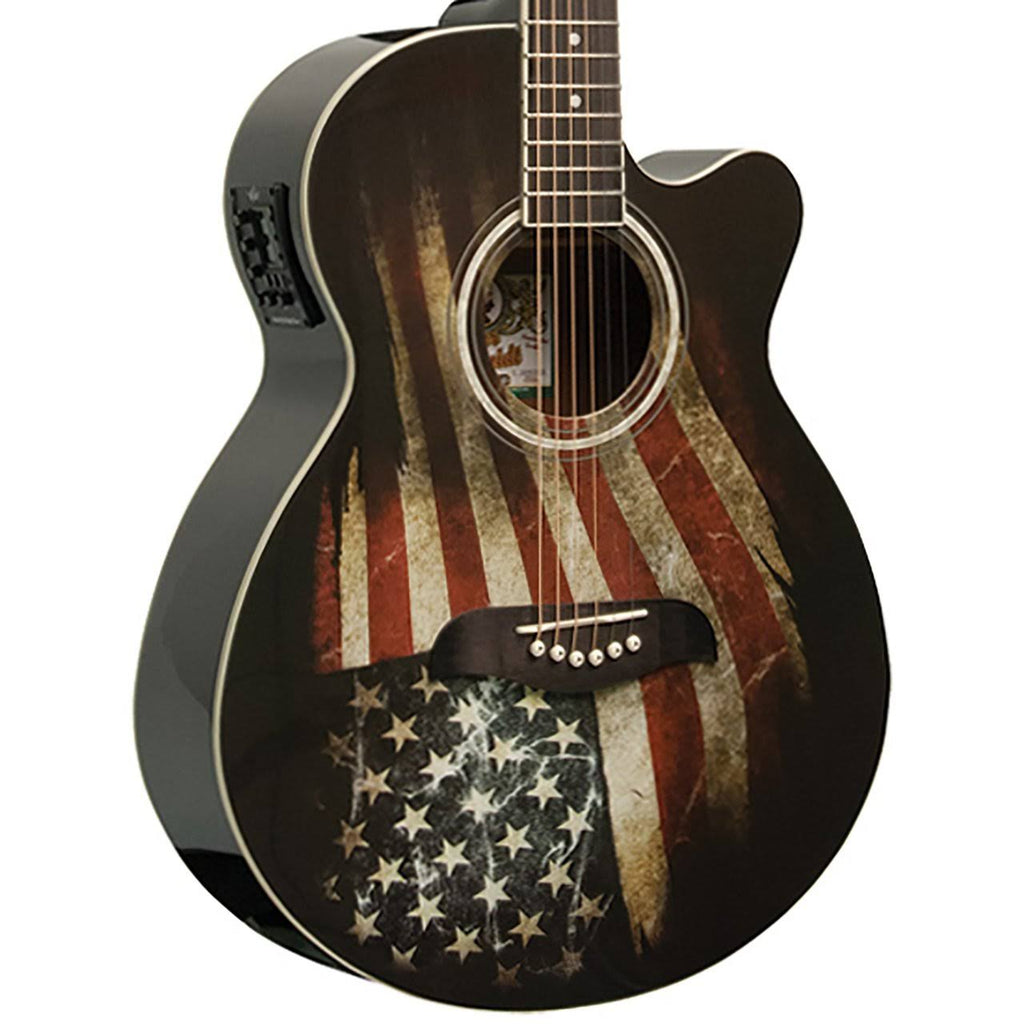 American Flag Acoustic-Electric Guitar T431