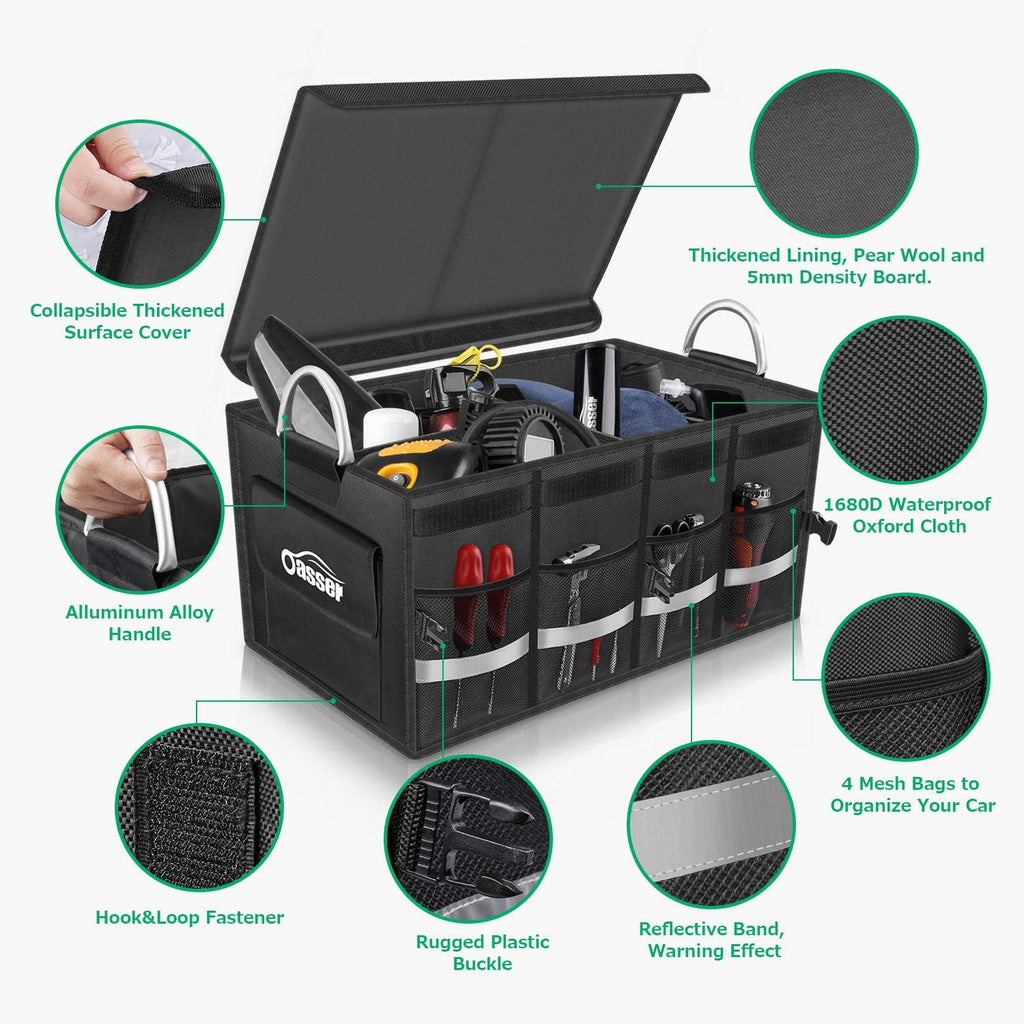 Waterproof Collapsible Trunk Organizer with Aluminium Alloy Handle, Pack of 2 M70925