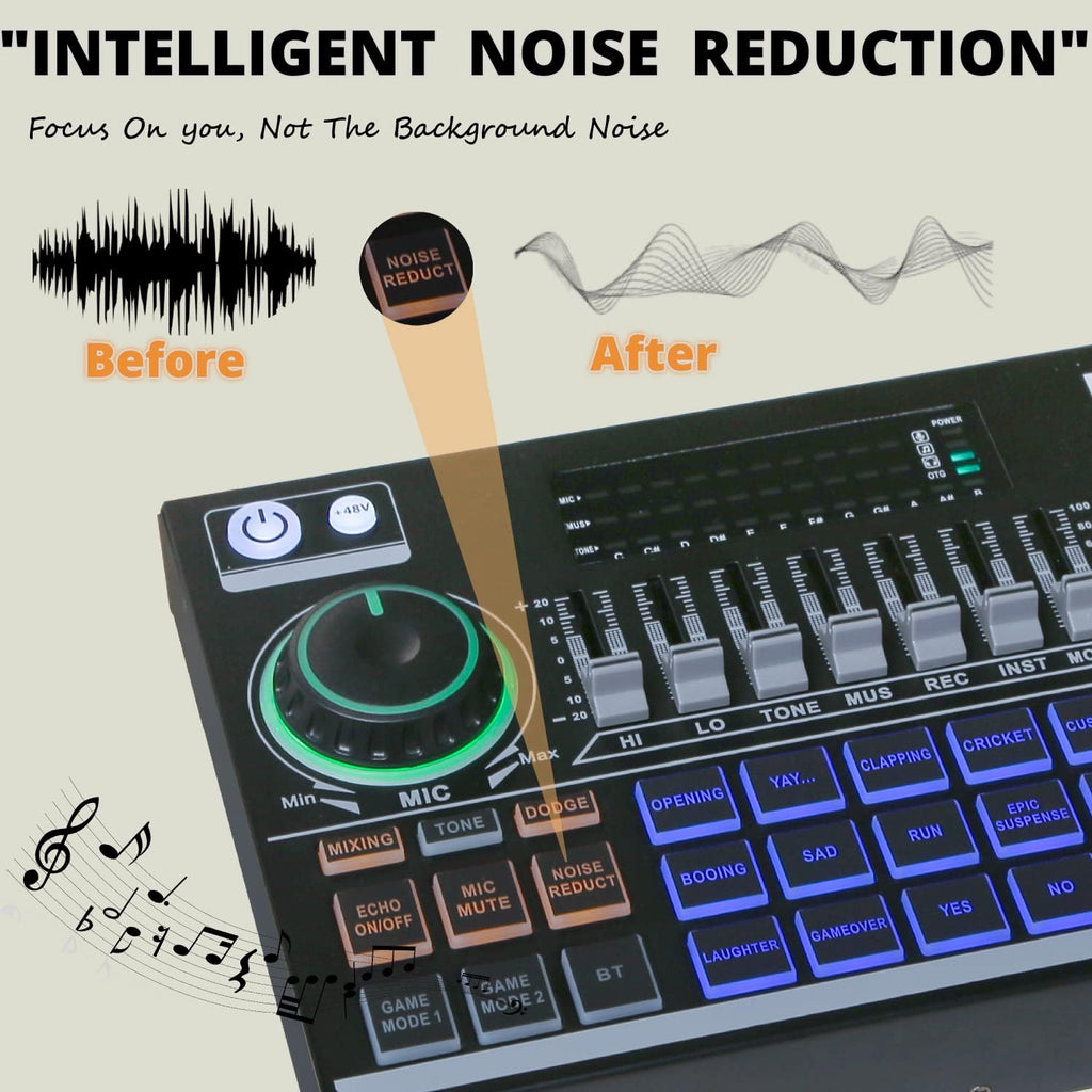 Portable ALL-IN-ONE Podcast Equipment Bundle Kit with DJ Mixer and Sound Card L212