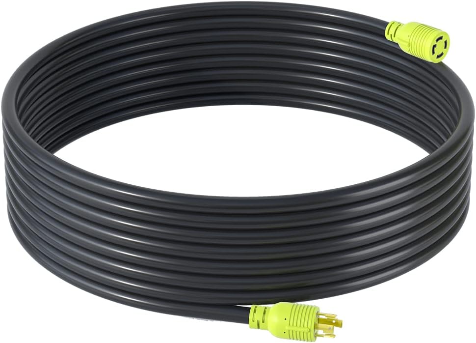 4 Prong 30 Amp Generator Extension Cord, NEMA L14-30P/L14-30R, 10 Gauge SJTW, Twist Lock Plug, 125/250V, 7500W (40FT) K3646