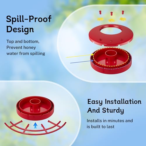 Smart Hummingbird Feeder with Camera Solar-Powered, AI Identify, Cloud Storage, HD Video (20 Ounces) O630