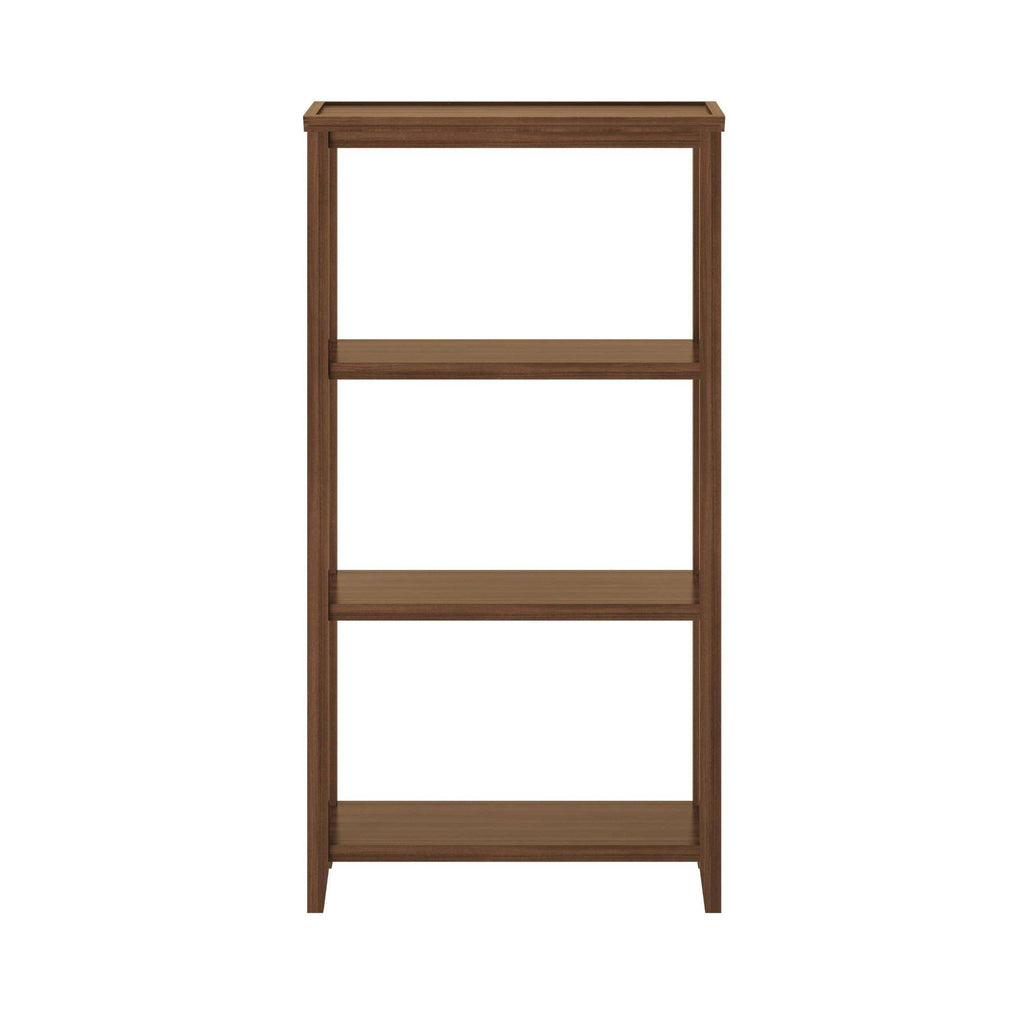 Walnut Brown Solid 3-Tier Tall Vertical Bookcase P861303