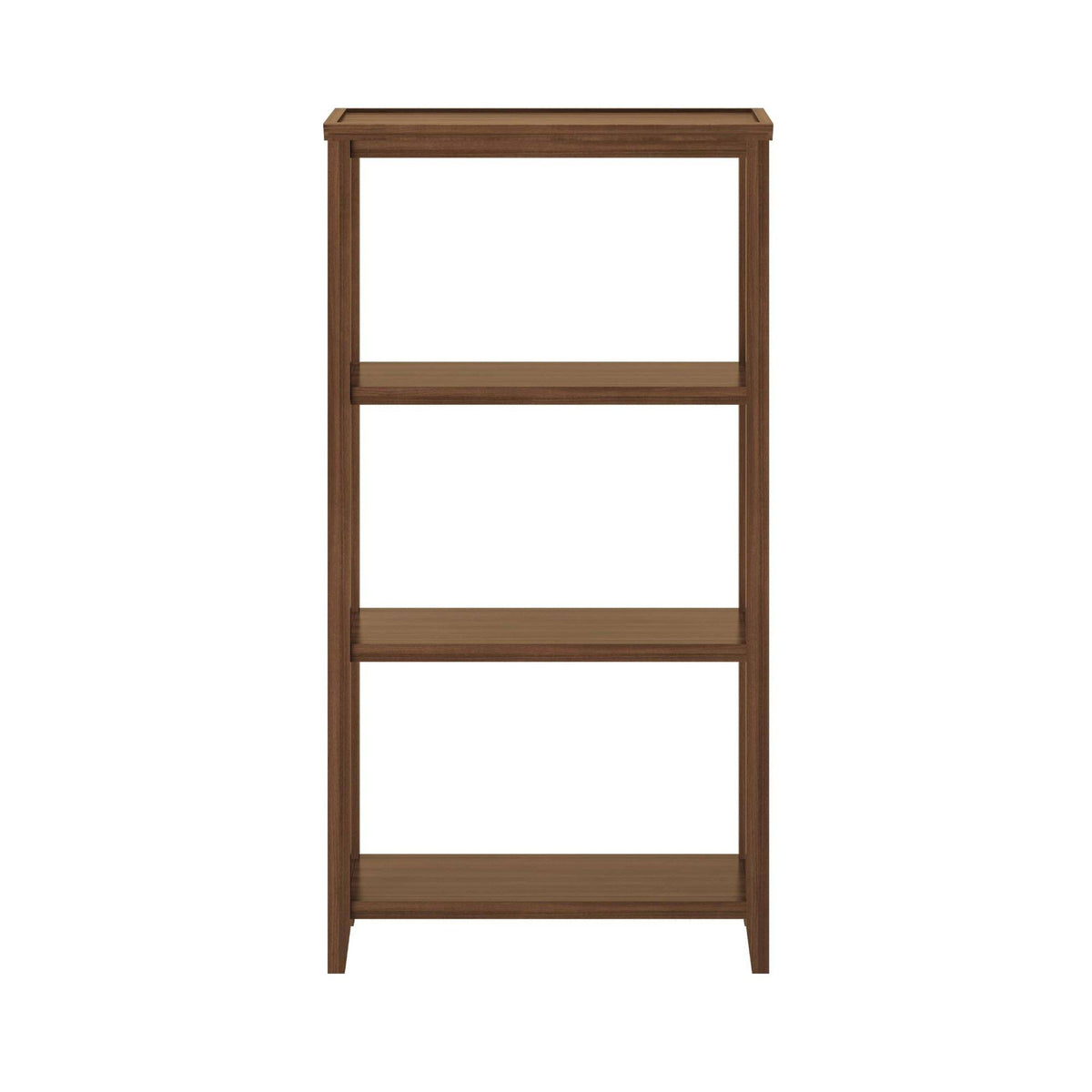 Walnut Brown Solid 3-Tier Tall Vertical Bookcase P861303