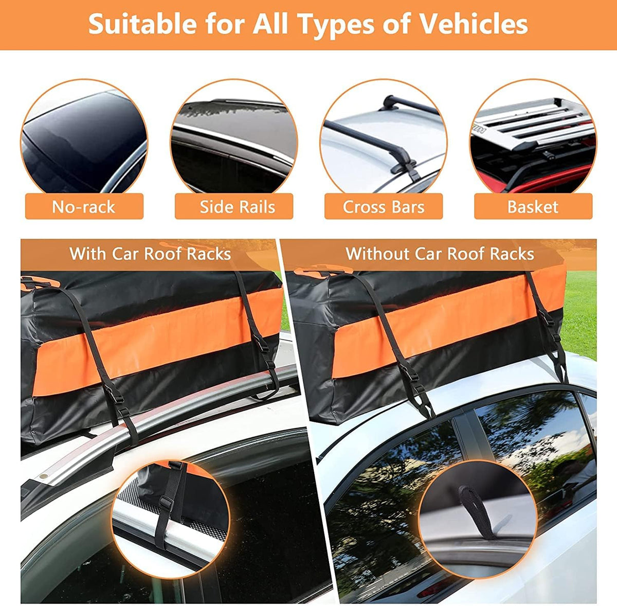 15 and 20 Cubic Feet Waterproof Rooftop Cargo Carrier Bag V776644