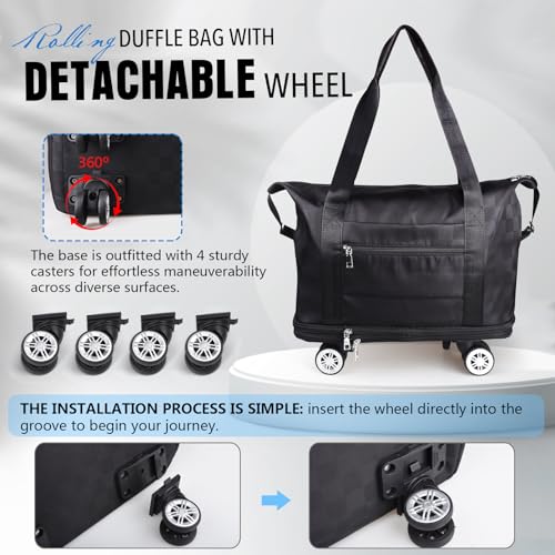 Expandable Rolling Luggage Bag with Detachable Duffle Bag M303