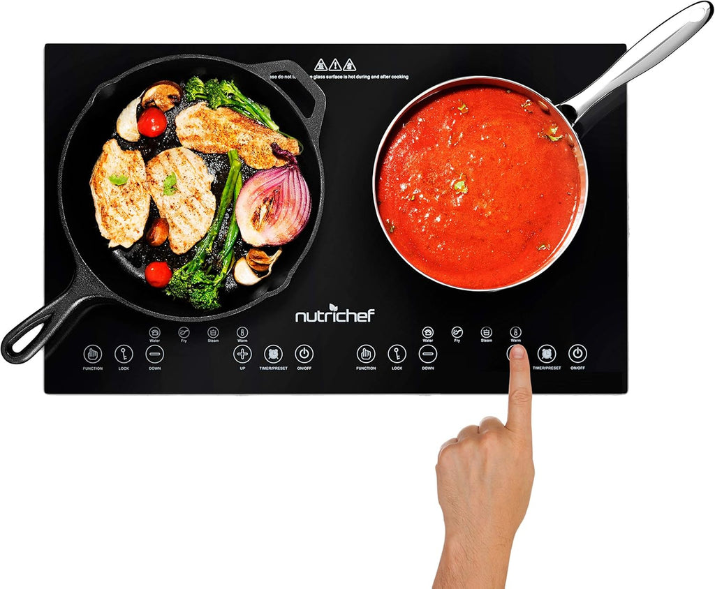Double Induction Cooktop Portable 120V Digital Ceramic Dual Burner 1800 Watt Z61389