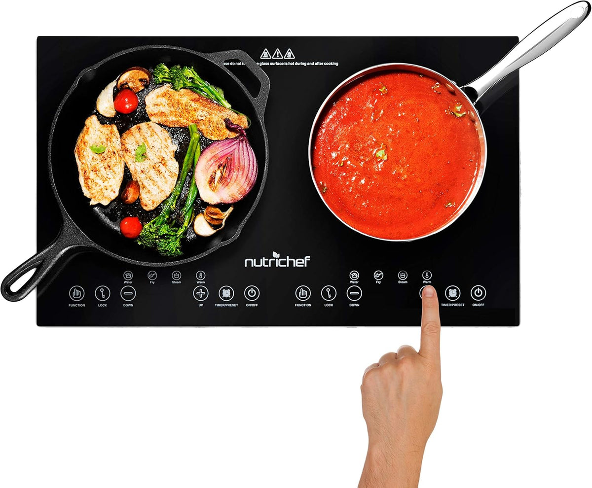 Double Induction Cooktop Portable 120V Digital Ceramic Dual Burner 1800 Watt Z61389