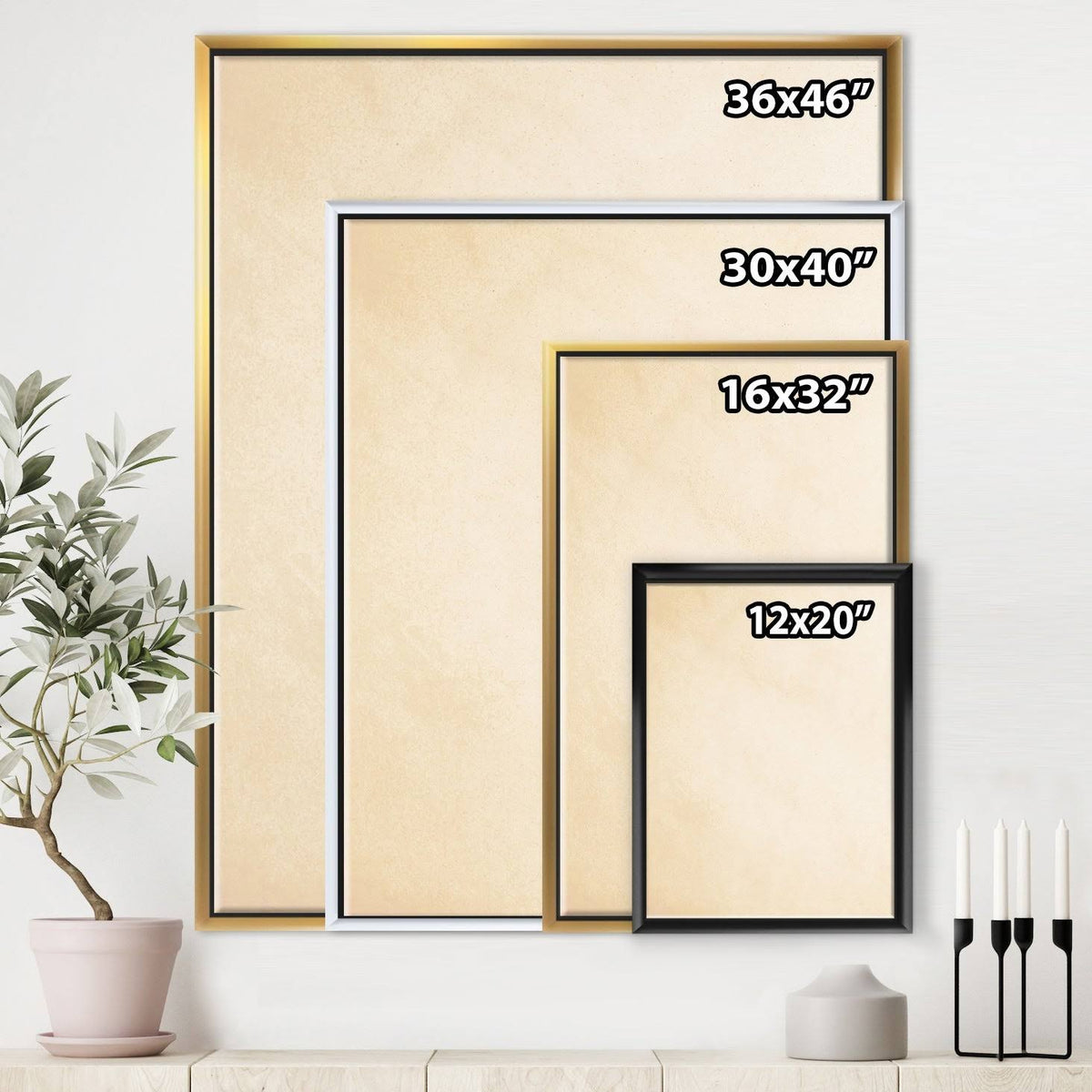 White Framed Canvas B51049