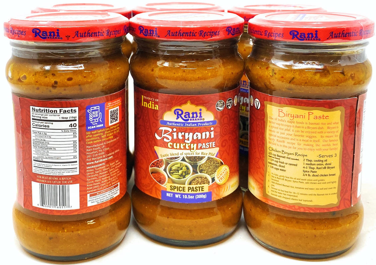 Biryani Masala Curry Paste 10.5oz Glass Jar, Pack of 5+1 P9331