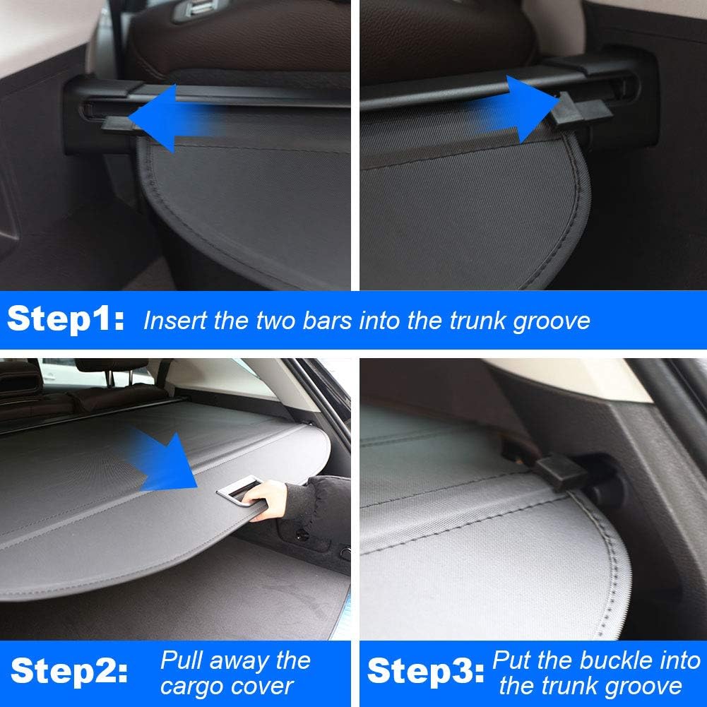 Cargo Cover Rear Trunk Retractable Security Shade Cover M70332