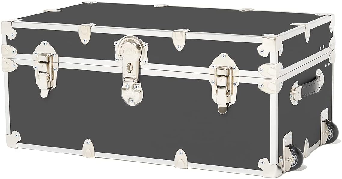 Large Storage Trunk with Mounted Wheels 32x18x14 Slate T568