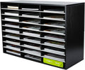 Brown Wood Desktop Literature Organizer, 27 Compartments Y360