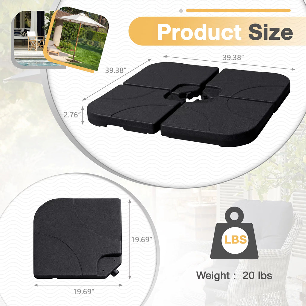Square Shaped Water or Sand Filled Umbrella Base with U Locking I361