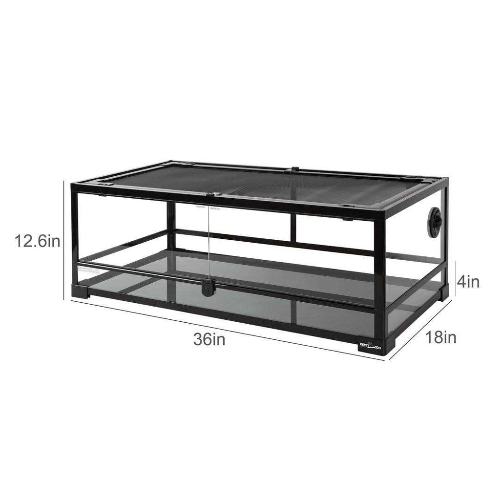 Glass Terrarium with Double Hinge Door 36 inch x 18 inch x 12.6 inch B733361