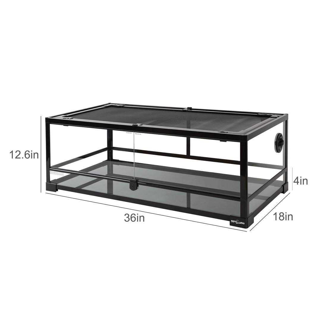 Glass Terrarium with Double Hinge Door 36 inch x 18 inch x 12.6 inch B733361