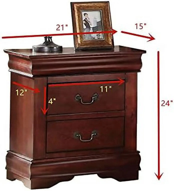 Small Wooden Nightstand with 2 Drawers B4829