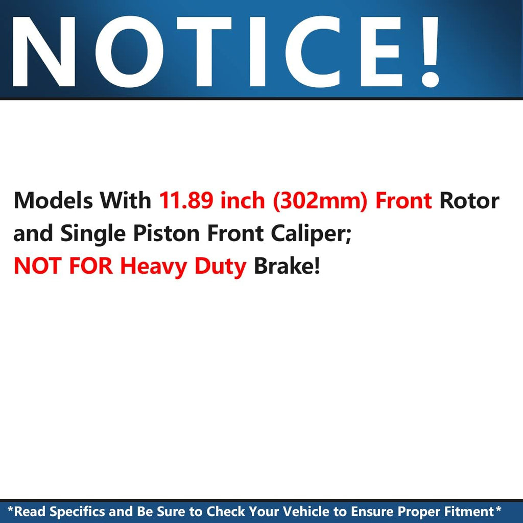 11.89 (302mm) Front Disc Rotors + Brake Pads N2545